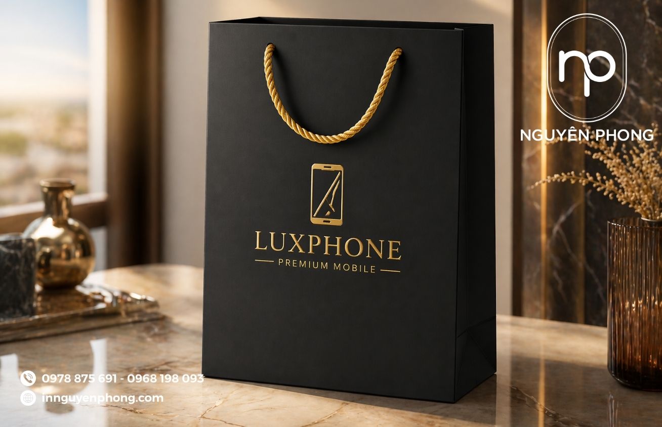 Mẫu túi giấy đựng điện thoại cao cấp 